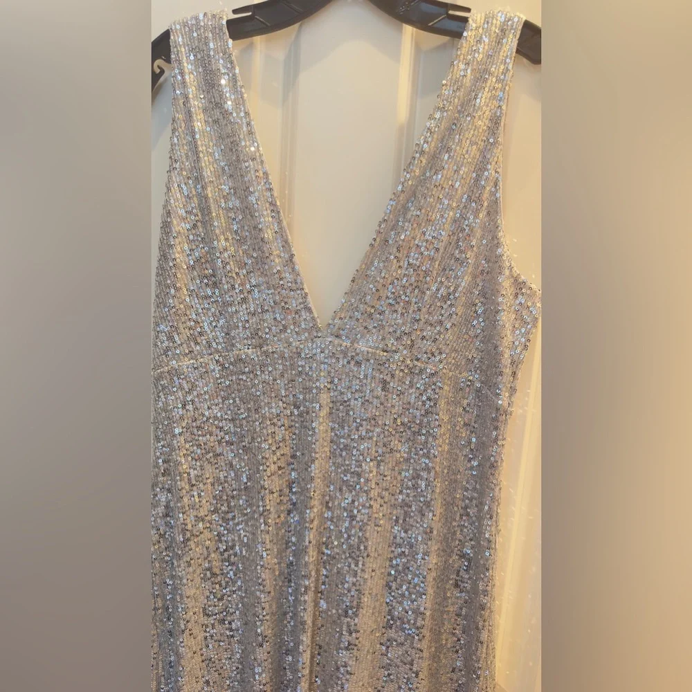 Silver Sparkle Evening Gown from Abercrombie & Fitch in size L
